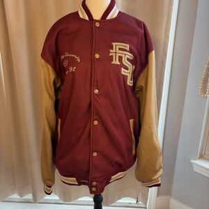 FSU Two-Tone Maroon & Tan Letterman Jacket
